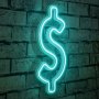 WALLXPERT Zidna LED dekoracija Dollar Sign Blue - slika 1
