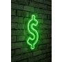 WALLXPERT Zidna LED dekoracija Dollar Sign Green - slika 2