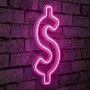 WALLXPERT Zidna LED dekoracija Dollar Sign Pink - slika 1