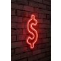 WALLXPERT Zidna LED dekoracija Dollar Sign Red - slika 2