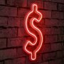 WALLXPERT Zidna LED dekoracija Dollar Sign Red - slika 1