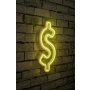 WALLXPERT Zidna LED dekoracija Dollar Sign Yellow - slika 2