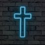 WALLXPERT Zidna LED dekoracija Cross Sign Blue - slika 1