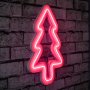 WALLXPERT Zidna LED dekoracija Christmas Pine Pink - slika 1