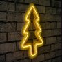 WALLXPERT Zidna LED dekoracija Christmas Pine Yellow - slika 1