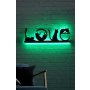 WALLXPERT Zidna LED dekoracija Cat Love Green - slika 3