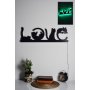 WALLXPERT Zidna LED dekoracija Cat Love Green - slika 1