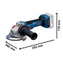 BOSCH GWS 18V-11 S Professional Akumulatorska ugaona brusilica u L-BOXX 136 sa dodatnom drškom, 06019N4002 - slika 3