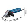 BOSCH GWS 12-115 Professional Ugaona brusilica, 06013A6103 - slika 2
