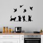 WALLXPERT Zidna dekoracija Birds Playing With Cats - slika 2
