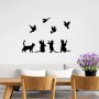 WALLXPERT Zidna dekoracija Birds Playing With Cats - slika 3