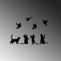 WALLXPERT Zidna dekoracija Birds Playing With Cats - slika 4