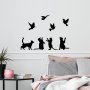 WALLXPERT Zidna dekoracija Birds Playing With Cats - slika 1
