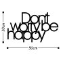 WALLXPERT Zidna dekoracija Dont Worry Be Happy Black - slika 3