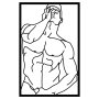WALLXPERT Zidna dekoracija Muscle Male Posture - slika 4