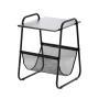 CHOMIK Pomocni stocic sa drzacem za novine 40 x 40 x 55 cm, crni - slika 1