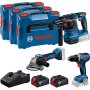 BOSCH plavi alat Akumulatorski set alata GSR 18V-65 + GBH 18V-22 + GWS 18V-8 + 2x GBA 18V 5,0Ah + 3x L-BOXX, 0615A5009G - slika 1