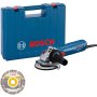 BOSCH plavi alat Mala ugaona brusilica GWS 12-125 u koferu, 125mm + dijamantska rezna ploča, 06013A6102 - slika 1