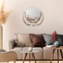 WALLXPERT Dekorativno ogledalo Palm Mirror L Brown White - slika 3