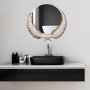 WALLXPERT Dekorativno ogledalo Palm Mirror L Brown White - slika 1