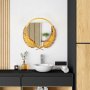 WALLXPERT Dekorativno ogledalo Palm Mirror L Gold - slika 2
