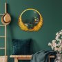 WALLXPERT Dekorativno ogledalo Palm Mirror L Gold - slika 1