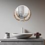 WALLXPERT Dekorativno ogledalo Palm Mirror M Brown White - slika 2