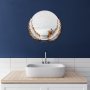 WALLXPERT Dekorativno ogledalo Palm Mirror M Brown White - slika 1