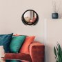 WALLXPERT Dekorativno ogledalo Palm Mirror S Black - slika 1