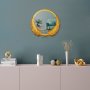 WALLXPERT Dekorativno ogledalo Palm Mirror S Gold - slika 1