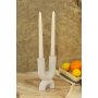 WALLXPERT Svećnjak i sveće set Two Arms Grey - slika 1