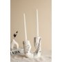 WALLXPERT Svećnjak i sveće set Asymmetric White Marble - slika 2