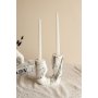 WALLXPERT Svećnjak i sveće set Asymmetric White Marble - slika 1