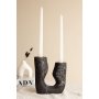 WALLXPERT Svećnjak i sveće set Asymmetric Black Marble - slika 1