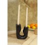 WALLXPERT Svećnjak i sveće set Asymmetric Black - slika 1
