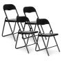 ModernHome Skopive stolice set od 4 black eco-leather OUTLET - slika 1