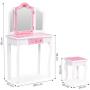 ECO TOYS Veliki deciji toaletni sto za devojcice sa trostrukim ogledalom, stolicom i fiokom, ECOTOYS - slika 5