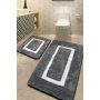 L`ESSENTIEL MAISON Set 2 prostirke za kupatilo Quadrato Frame Anthracite - slika 1
