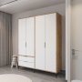 HANAH HOME Garderober Royal Drawers 160 Oak White - slika 4