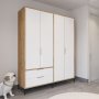 HANAH HOME Garderober Royal Drawers 160 Oak White - slika 1