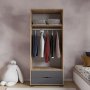 HANAH HOME Garderober Royal Drawers 80 Oak Anthracite - slika 3