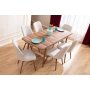 HANAH HOME Set Trpezarijski sto i 6 stolica Lidyana Cream - slika 1