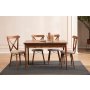 HANAH HOME Set Trpezarijski sto i 4 stolice Cenova Brown - slika 1