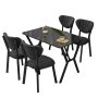 HANAH HOME Set Trpezarijski sto i 4 stolice Elma Anthracite Black - slika 3