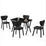 HANAH HOME Set Trpezarijski sto i 4 stolice Elma Anthracite Black - slika 4