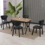 HANAH HOME Set Trpezarijski sto i 4 stolice Elma Anthracite Walnut - slika 2