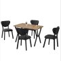 HANAH HOME Set Trpezarijski sto i 4 stolice Elma Anthracite Walnut - slika 4