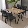 HANAH HOME Set Trpezarijski sto i 4 stolice Elma Anthracite Walnut - slika 1
