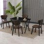 HANAH HOME Set Trpezarijski sto i 4 stolice Elma Brown Black - slika 2