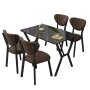 HANAH HOME Set Trpezarijski sto i 4 stolice Elma Brown Black - slika 3